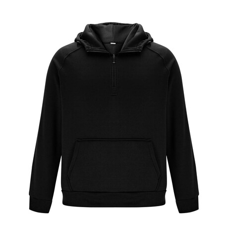 Oversized High Neck Hoodie // Black (XS)