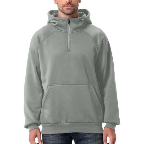 Oversized High Neck Hoodie // Light Grey (XS)