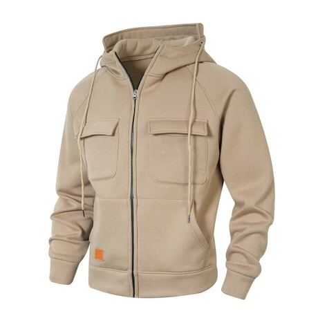 Full Zip Utility Hoddie // Khaki (XS)