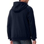 Oversized High Neck Hoodie // Navy Blue (L)