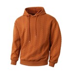 Cableknit Textured Hoodie // Orange (XS)