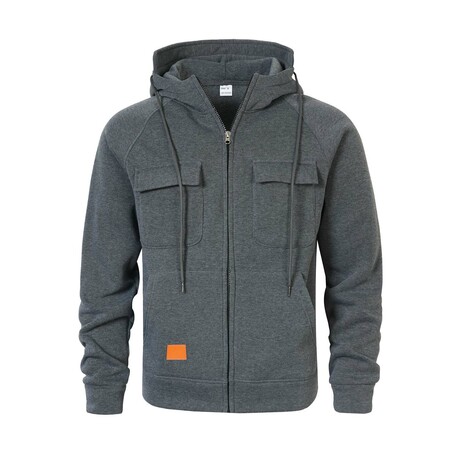 Full Zip Utility Hoddie // Dark Grey (XS)