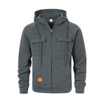 Full Zip Utility Hoddie // Dark Grey (XS)