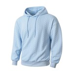 Cableknit Textured Hoodie // Light Blue (XS)