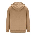 Oversized High Neck Hoodie // Khaki (L)