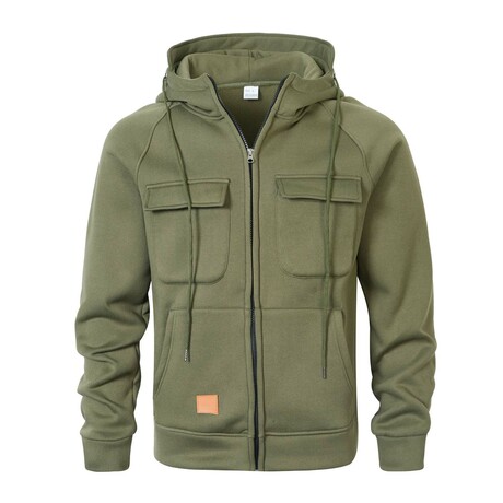Full Zip Utility Hoddie // Army Green (XS)