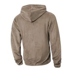 Full Zip Fleece Hoodie // Khaki (XS)