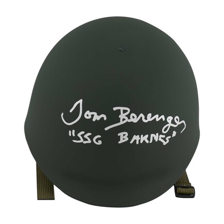 Tom Berenger // Signed Green Army Costume Helmet w/SSG Barnes