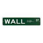 Charlie Sheen // Signed 'Wall Street' 4x18 Green Aluminum Street Sign