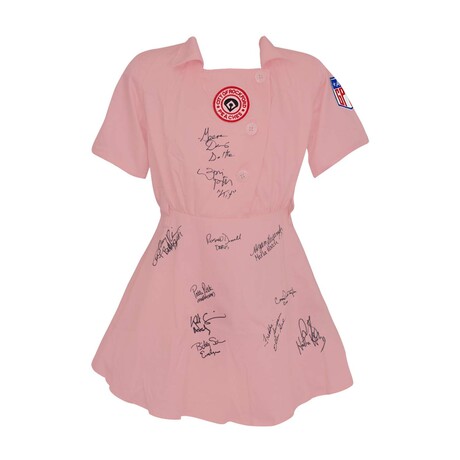 A League Of Their Own' Cast // Signed Rockford Peaches Pink Jersey (11 Sigs)