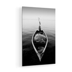 Canoe And A Heron Print on Acrylic Glass by Moises Levy (16"H x 24"W x 0.25"D)