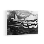 1940s World War II Airplane Boeing B-17E Bomber Flying Through Clouds Print on Acrylic Glass by Vintage Images (24"H x 16"W x 0.25"D)
