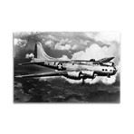 1940s World War II Airplane Boeing B-17E Bomber Flying Through Clouds Print on Acrylic Glass by Vintage Images (24"H x 16"W x 0.25"D)