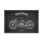 Harley-Davidson I Charcoal Patent Blueprint Print on Acrylic Glass by Aged Pixel (24"H x 16"W x 0.25"D)