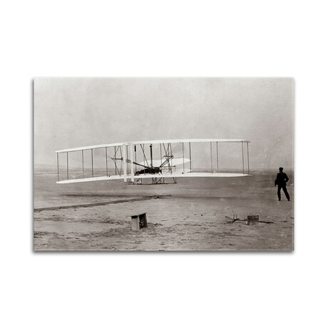 1903 Wright Brothers' Plane Taking Off At Kitty Hawk North Carolina USA Print on Acrylic Glass by Vintage Images (24"H x 16"W x 0.25"D)