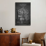 Bike Charcoal VII Patent Blueprint Print on Acrylic Glass by Aged Pixel (16"H x 24"W x 0.25"D)