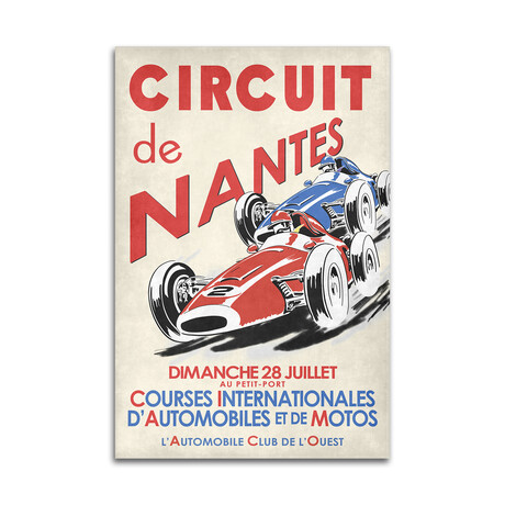 Circuit De Nantes 1946 Print on Acrylic Glass by Mark Rogan (16"H x 24"W x 0.25"D)