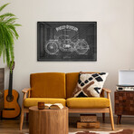 Harley-Davidson I Charcoal Patent Blueprint Print on Acrylic Glass by Aged Pixel (24"H x 16"W x 0.25"D)