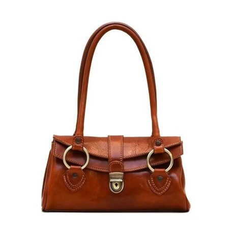 Marzia Small Shoulder Bag Italian Leather (Cognac)