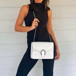 Sibilla Chain Shoulder Bag & Crossbody Italian Leather (White)