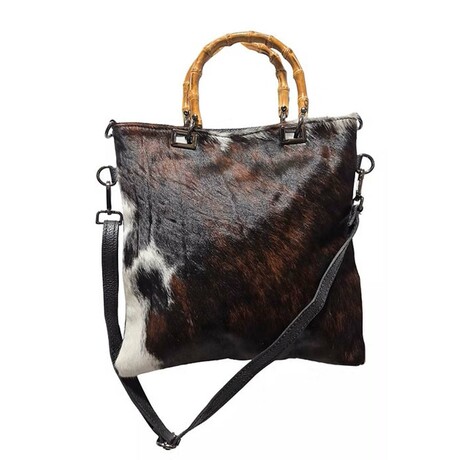 Angelina Large Tote & Over the Shoulder Italian Leather (Zebra)