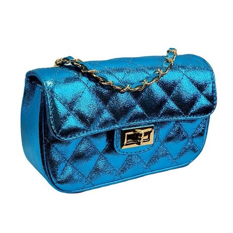 Noemi Diamond Stitched Mini Cross Body Italian Leather (Black)