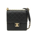 Chanel // Leather + Faux Pearl Matelasse Chain Shoulder Bag // Black // Pre-Owned