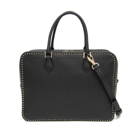 Valentino Garavani // Leather Lockstuds Handbag // Black // Pre-Owned
