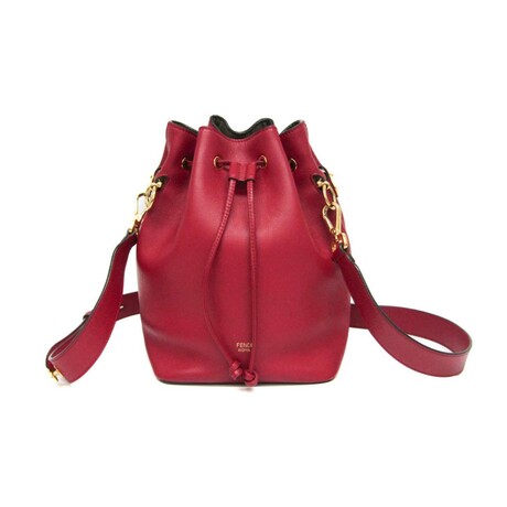 Fendi // Mon Tresor Leather Bucket Bag // Red // Pre-Owned