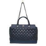 Chanel // Leather Matelasse Portobello Quilted Tote // Navy // Pre-Owned