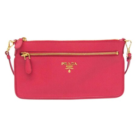 Prada // Saffiano Leather Shoulder Bag // Rose // Pre-Owned
