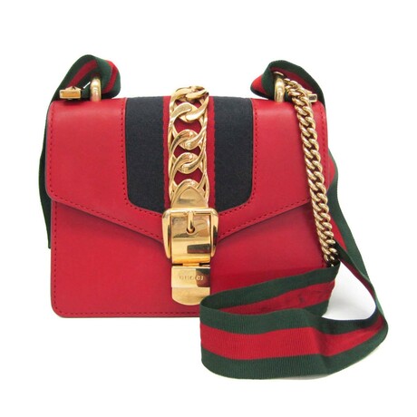 Gucci // Leather Sylvie Signature Hardware Handbag // Red // Pre-Owned