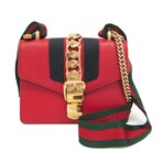 Gucci // Leather Sylvie Signature Hardware Handbag // Red // Pre-Owned