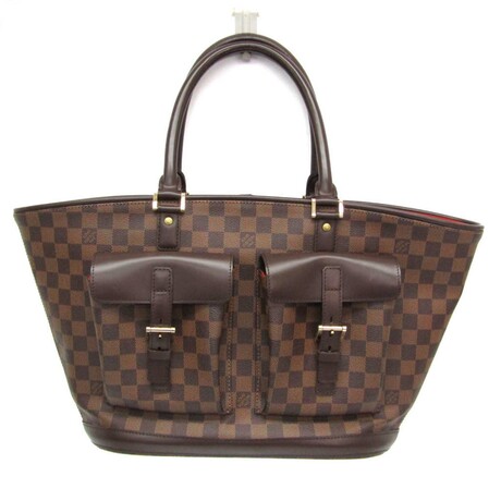 Louis Vuitton // Damier-Coated Canvas + Leather Handbag // Damier Ebene // Pre-Owned