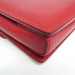 Ferragamo // Leather Vara Chain Shoulder Bag // Red  // Pre-Owned