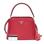 Prada // Saffiano Leather Matinee Handbag // Red  // Pre-Owned
