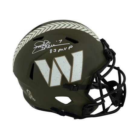 Joe Theismann // WAS Commanders // Signed SALUTE Riddell FS Replica Helmet