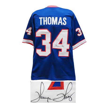 Thurman Thomas // Signed Blue T/B Custom Football Jersey
