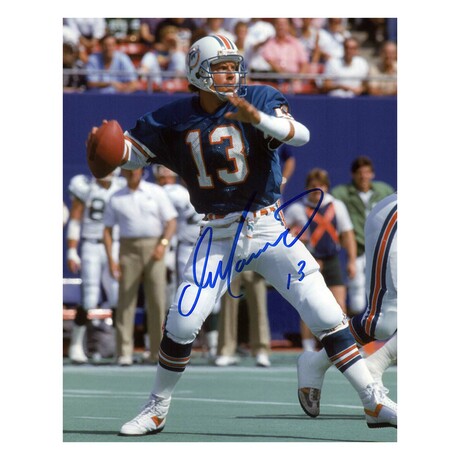 Dan Marino // MIA Dolphins // Signed Arm Back Teal Jersey Action Photo