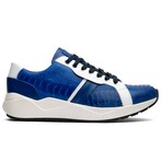 LYON // Ostrich Leg + Calf Leather Sneakers // Blue, White (8)