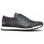 SCANNO // Ostrich Leather Sneakers // Antique Gray (8)