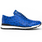 SCANNO // Ostrich Leather Sneakers // Electric Blue (8)
