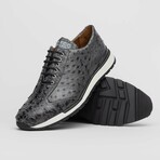 SCANNO // Ostrich Leather Sneakers // Antique Gray (8)