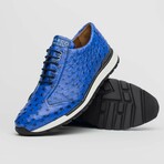 SCANNO // Ostrich Leather Sneakers // Electric Blue (8)