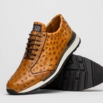 SCANNO // Ostrich Leather Sneakers // Antique Paja (8)