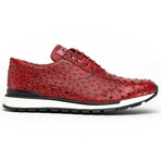 SCANNO // Ostrich Leather Sneakers // Antique Red (8)