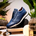 SCANNO // Ostrich Leather Sneakers // Antique Navy (8)