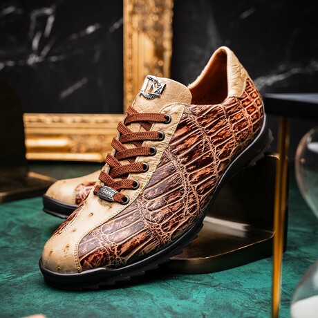 SAULO // Alligator + Ostrich Leather Sneakers // Orix (8)