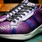 VERONA // Python Leather Sneakers // Purple (8)