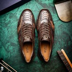 BRESCIA // Python + Calf Leather Sneakers // Washed Cognac (8)
